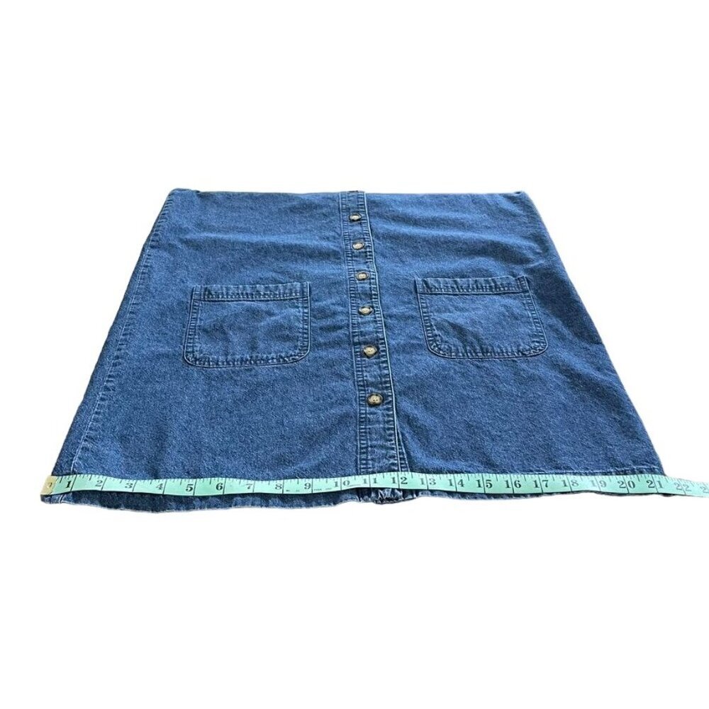 Vintage Karen Scott Women's Cotton Denim Button Front Sleeveless Dress Size M - Picture 6 of 7